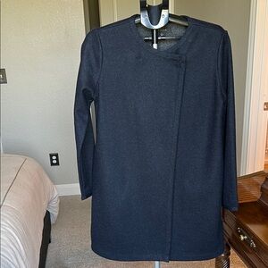 Tahari Wool Dark Navy Trench Coat